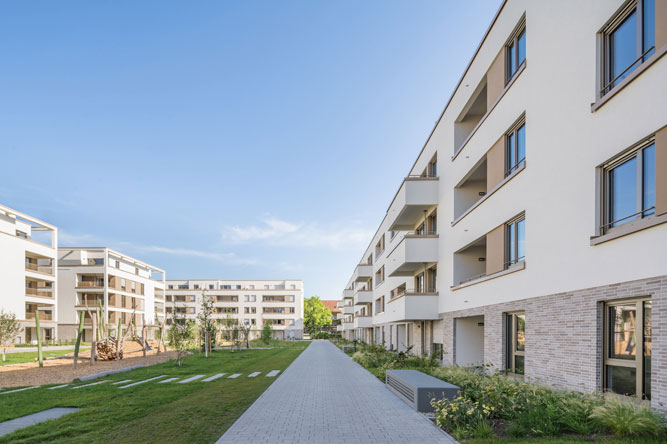 Lincoln-Siedlung Wohnbebauung mit Supermarkt und Laeden - Noack Hoefe - Darmstadt