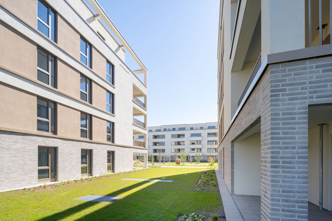 Lincoln-Siedlung Wohnbebauung mit Supermarkt und Laeden - Noack Hoefe - Darmstadt