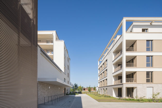 Lincoln-Siedlung Wohnbebauung mit Supermarkt und Laeden - Noack Hoefe - Darmstadt