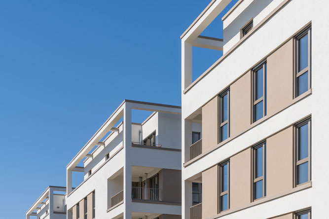 Lincoln-Siedlung Wohnbebauung mit Supermarkt und Laeden - Noack Hoefe - Darmstadt