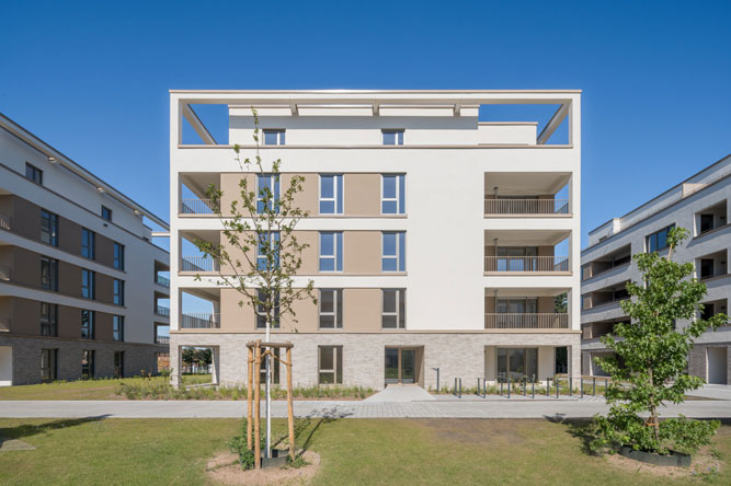 Lincoln-Siedlung Wohnbebauung mit Supermarkt und Laeden - Noack Hoefe - Darmstadt