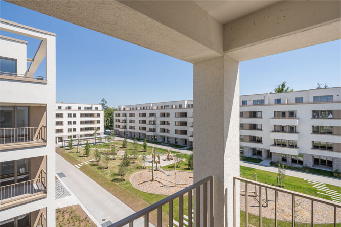 Lincoln-Siedlung Wohnbebauung mit Supermarkt und Laeden - Noack Hoefe - Darmstadt