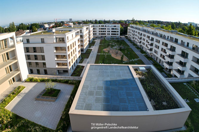 Lincoln-Siedlung Wohnbebauung mit Supermarkt und Laeden - Noack Hoefe - Darmstadt